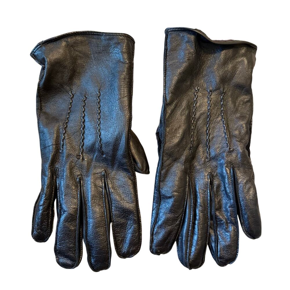 VTG Abercrombie & Fitch Co A&F Co Leather Gloves Black Deerskin? Driving 1960s?
